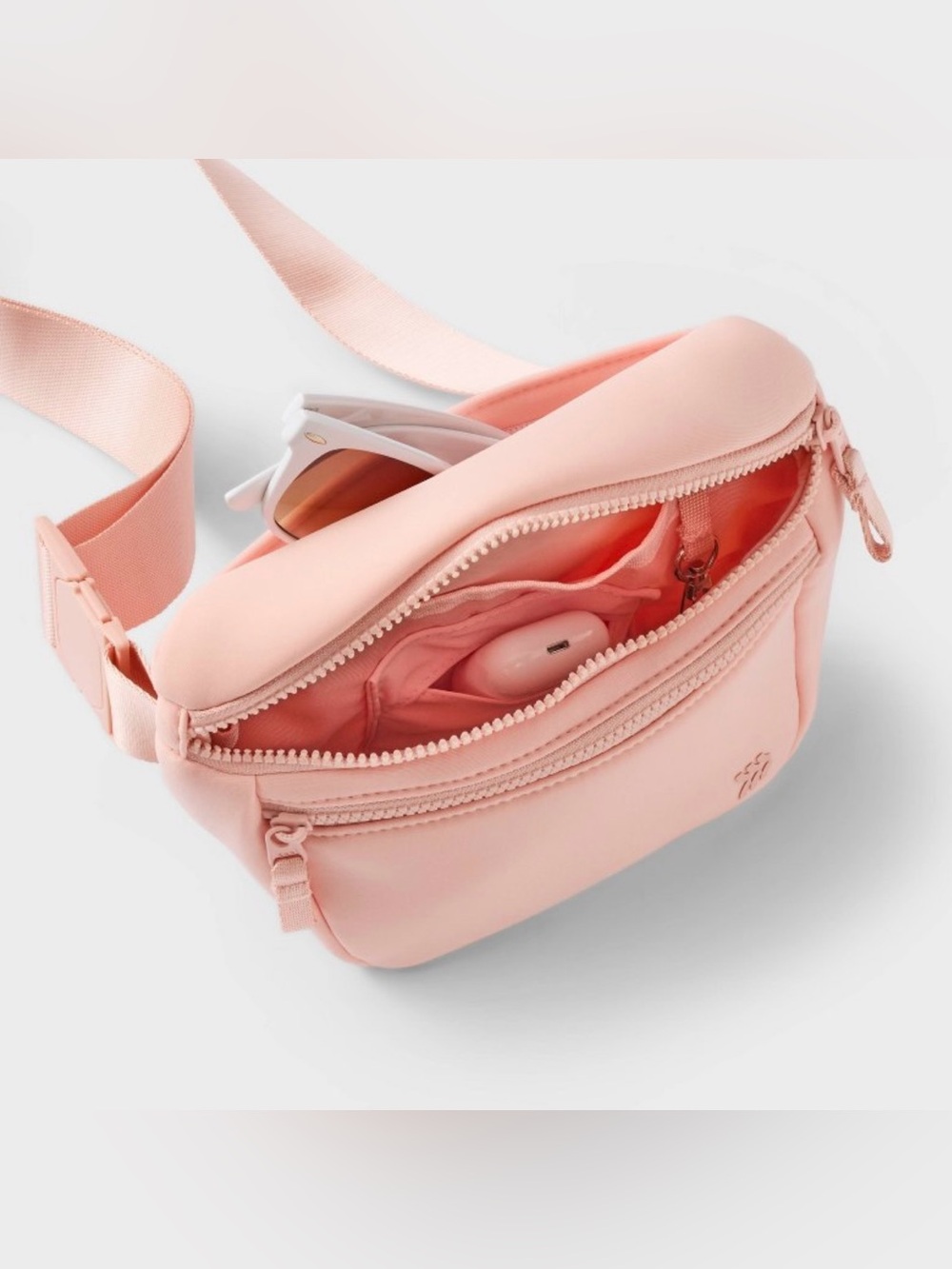 NWT All In Motion Premium Belt Bag Blush Pink Water-Resistant Knit Fanny Pack - Picture 5 of 15